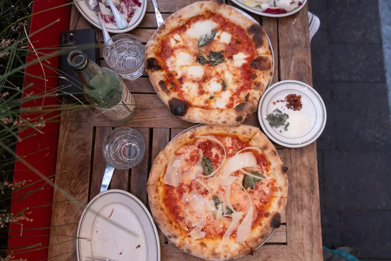 Two pizzas at Delfina