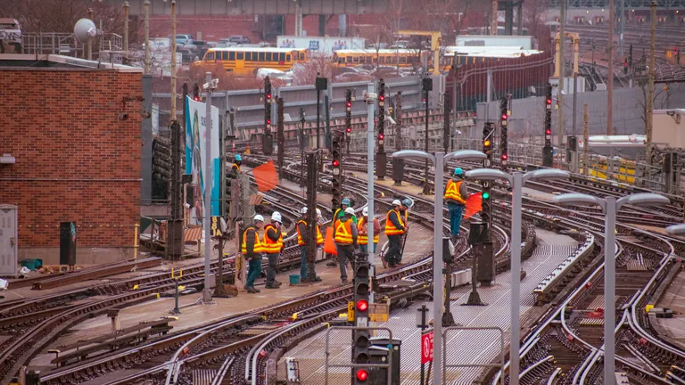 Workers on the tracks at Coney Island—Stillwell Av