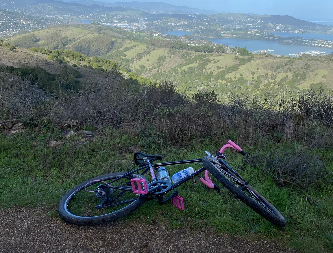 My bike on the side of a trail in southern Marin County, above Tamalpais Homestead Valley