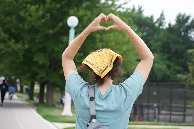 me making a heart with my hands