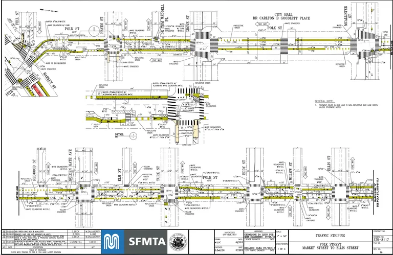 Striping diagram of Polk St